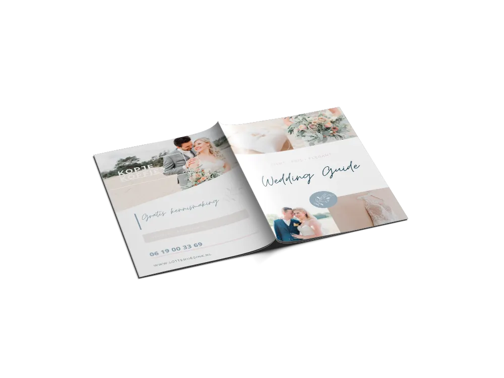 Mockup van het gratis trouwmagazine van Lotte Ruesink Photography